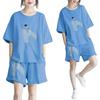 Fat Girl Adds Weight In Summer, Plus Size Sports Suit, Loose, Western-style Short-sleeved Shirt, Shorts, Casual Two-piece Set