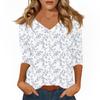 Women's Casual 3/4 Sleeve T-Shirts V-Neck Tops