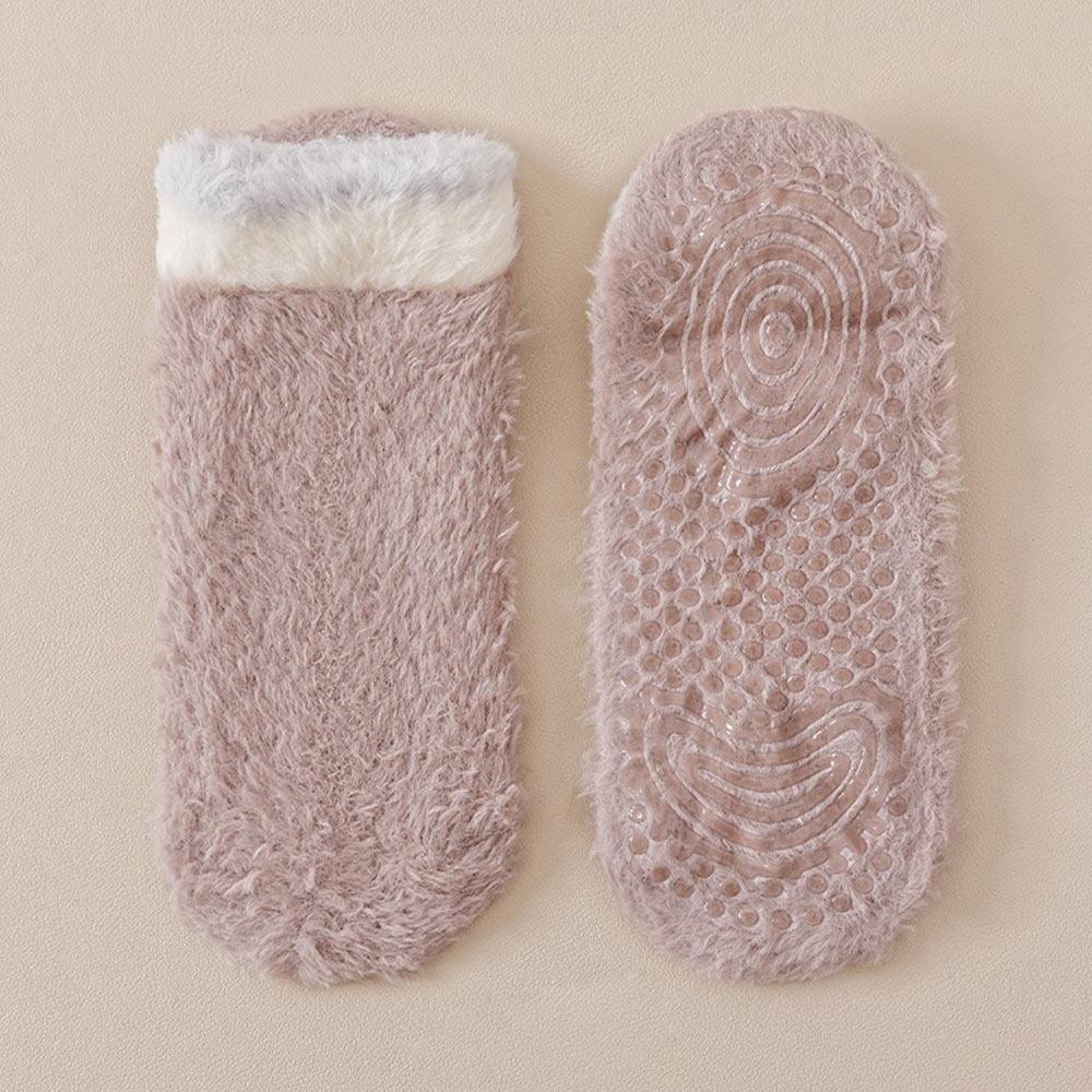 Non-slip Short Socks Coral Fleece Low Cuff Socks New Sleep Socks Autumn Winter