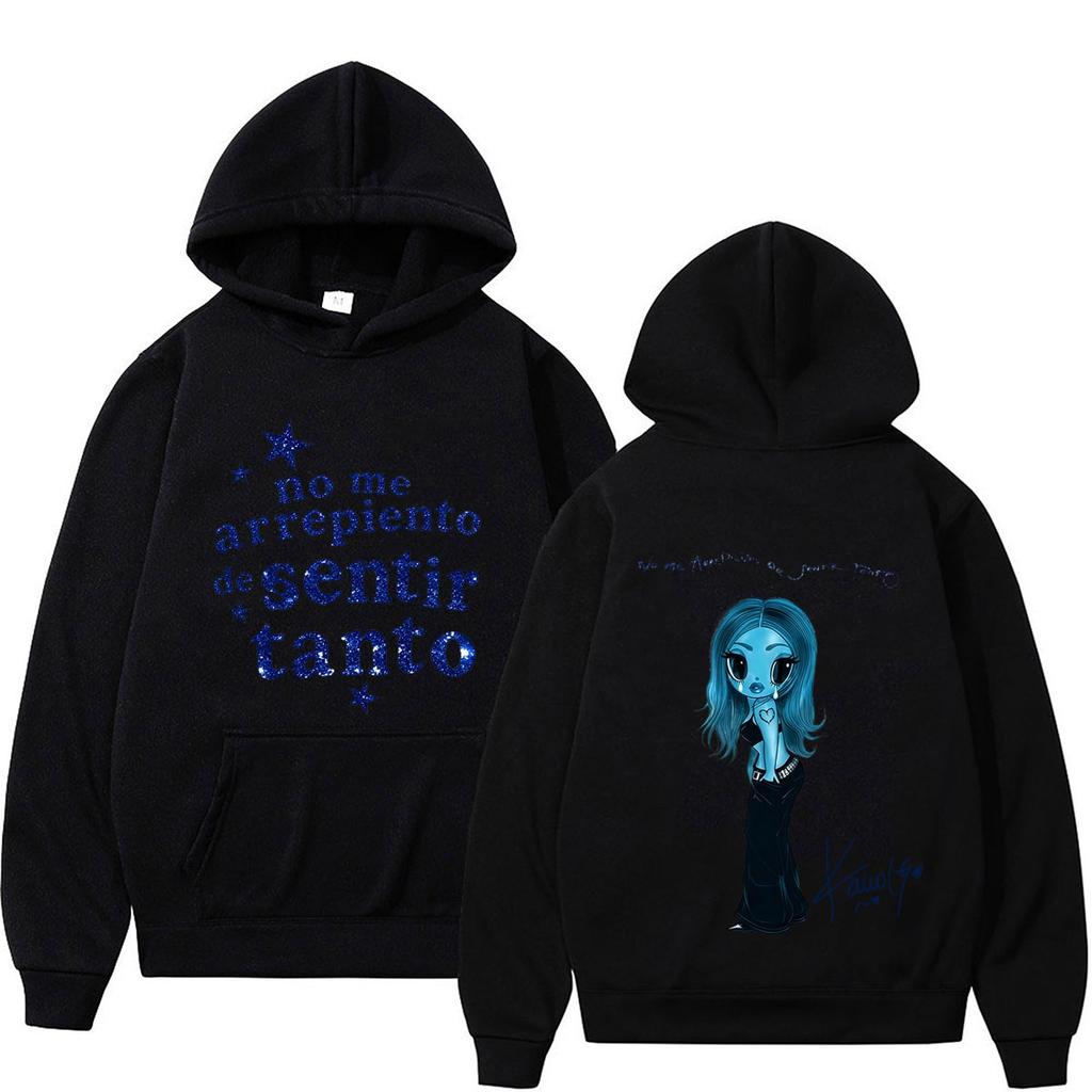 Karol G Album No Me Arrepiento De Sentir Tanto  Graphics Hoodie Men Fashion Long Sleeves Casual High Quality Sweatshirt Tops