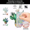Yousheng Cactus Window Decor, Acrylic with Hemp Rope Lanyard Suncatcher, Lightweight Double Sided Printed Tropical Wall