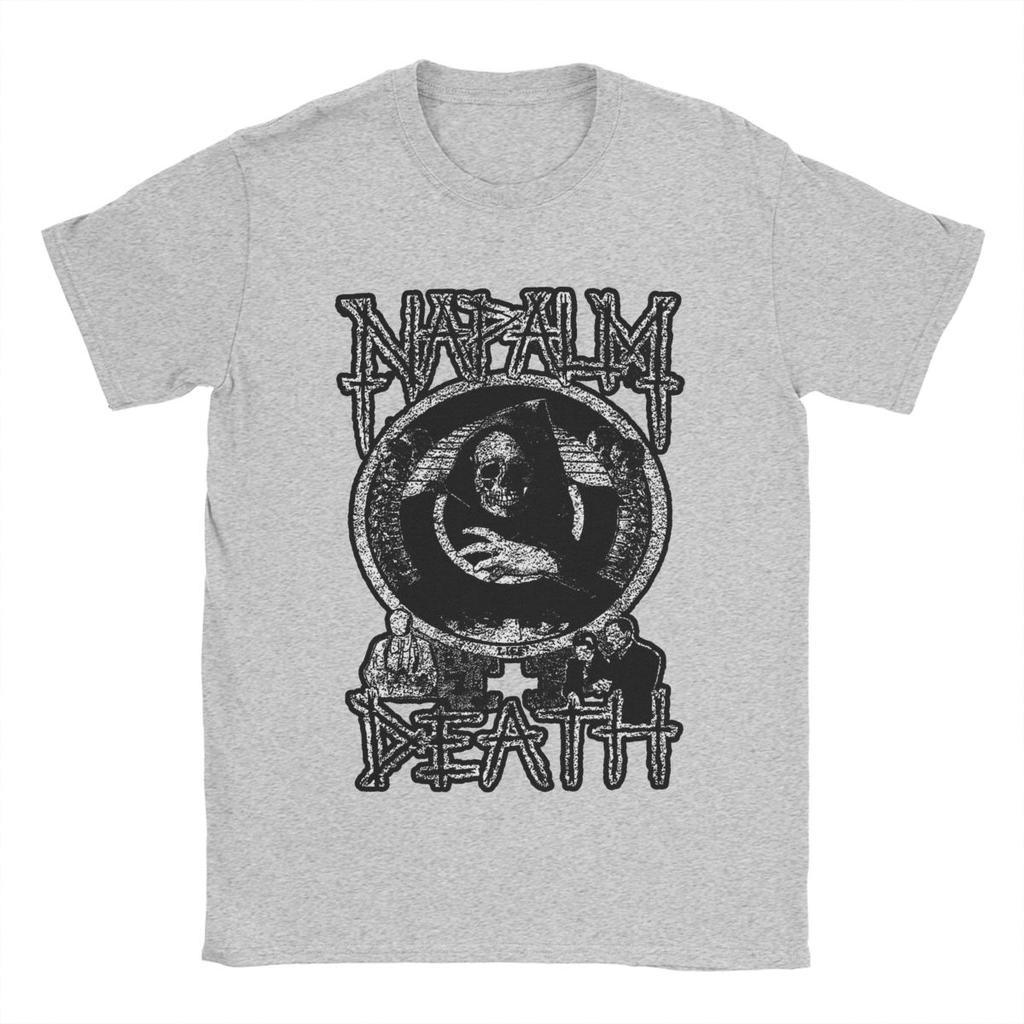 Camiseta Masculina Napalm Death Banda Camiseta Engraçada Manga Curta Gola Redonda Camisetas 100% Algodão Roupas de Presente