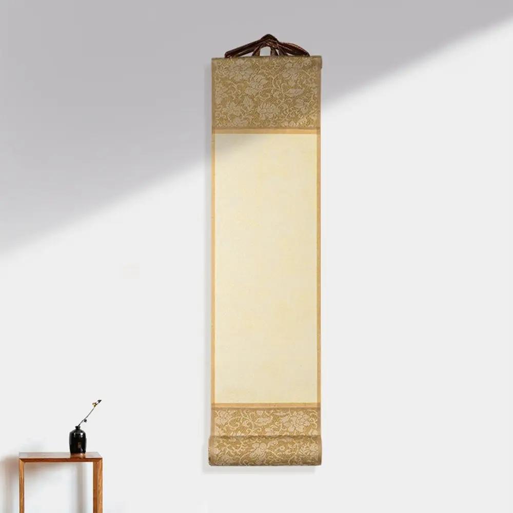 Crafts Office Home Decoration Painting Drawing Paper Mini Batik Trumpet Scroll Blank Hanging Scroll Gilded Rice Paper Scroll