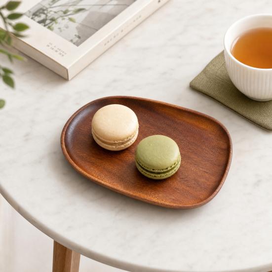 Wooden Fruit Plate, Smooth Surface Tray, Easy to Clean Decorative Snack Serving Tray for Home Kitchen Party Outdoor Use