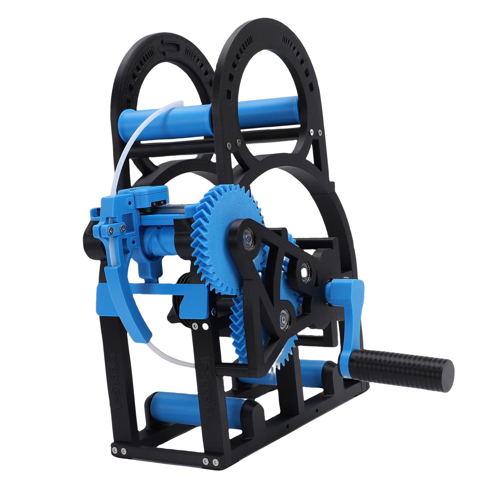 

3D Промышленный перемотчик филамента Прочный ручной кривошип Барабан для перемотки филамента 3D-принтера Перемотчик проволоки с умным контролем натяжения для катушек 20 см Синий