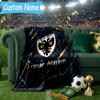 Custom Name Afc Wimbledon Crest Flannel Blanket, Use for Birthday/Holiday Gift, Soft Blanket for Sofa/Bed/Camping/Office, Home Decor