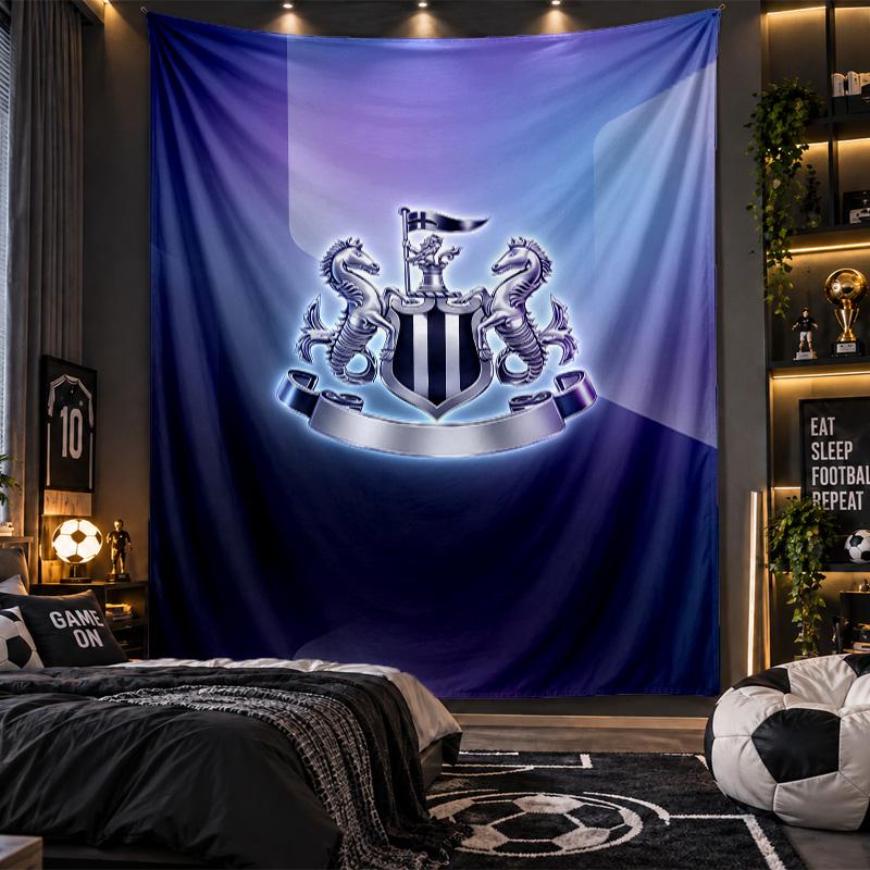Nástěnná tapisérie Newcastle United Fotbalový potisk Látka do obývacího pokoje Ložnice Domácí dekorace