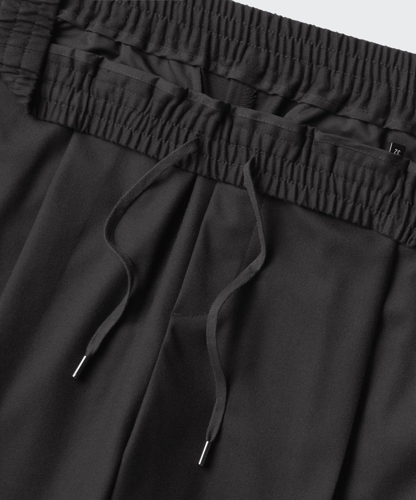MUSINSA STANDARD Brushed One-Pleat Wide Banded Slacks [Dark Gray]