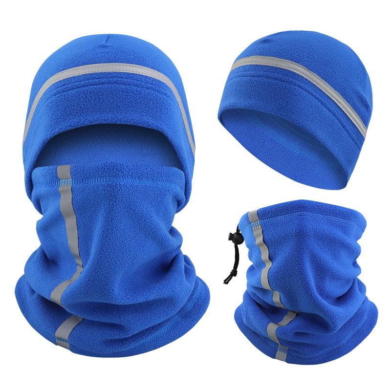 Reflective Warm Hat & Scarf Set for Autumn/Winter Cycling - Night Riding Cold Protection with Mask