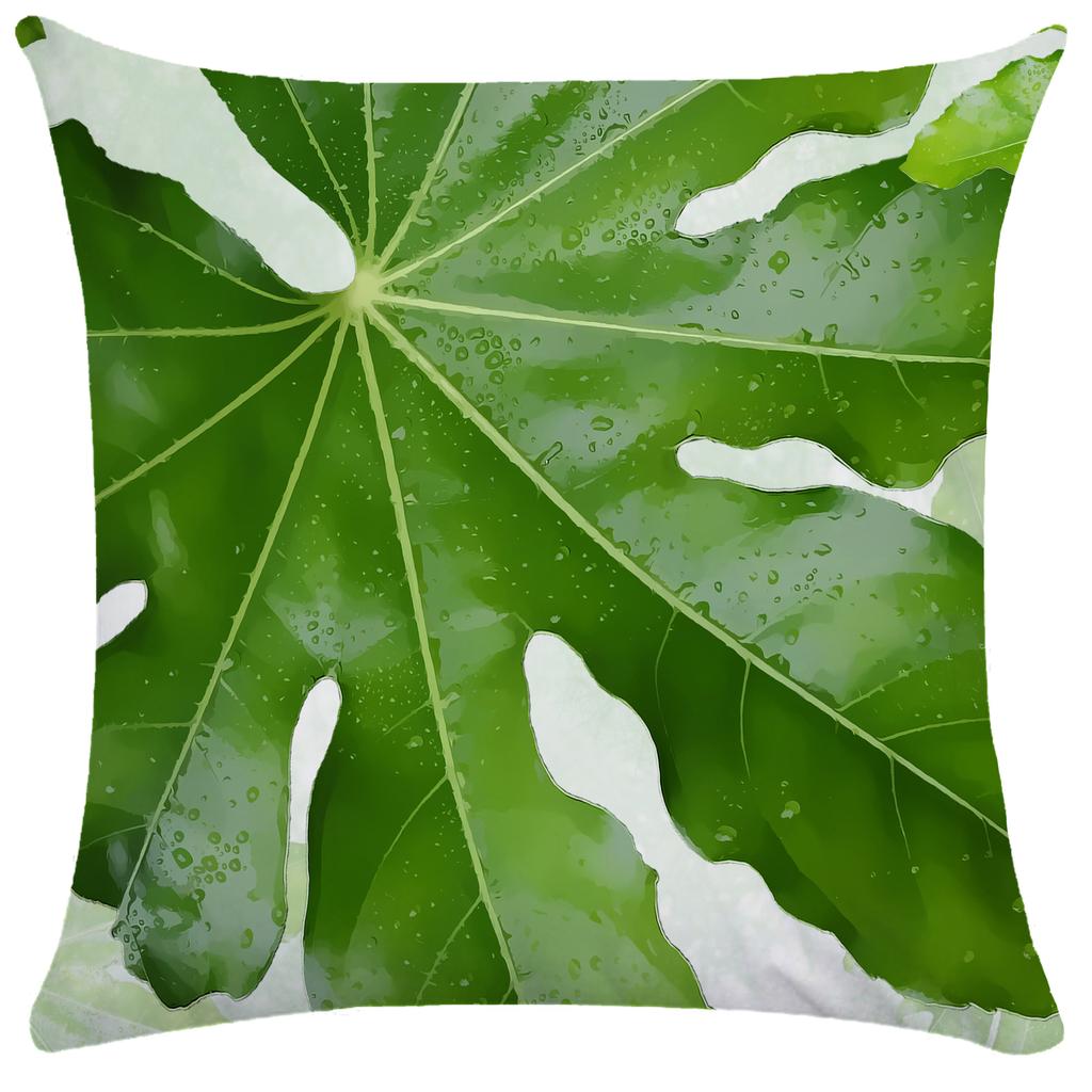 Green Plant Leaf Pillow Case Decorative Pillowcases Plush Cushion Cover 50X50 Nordic Leaves Throw Pillowslip Hotel Garden 45X45