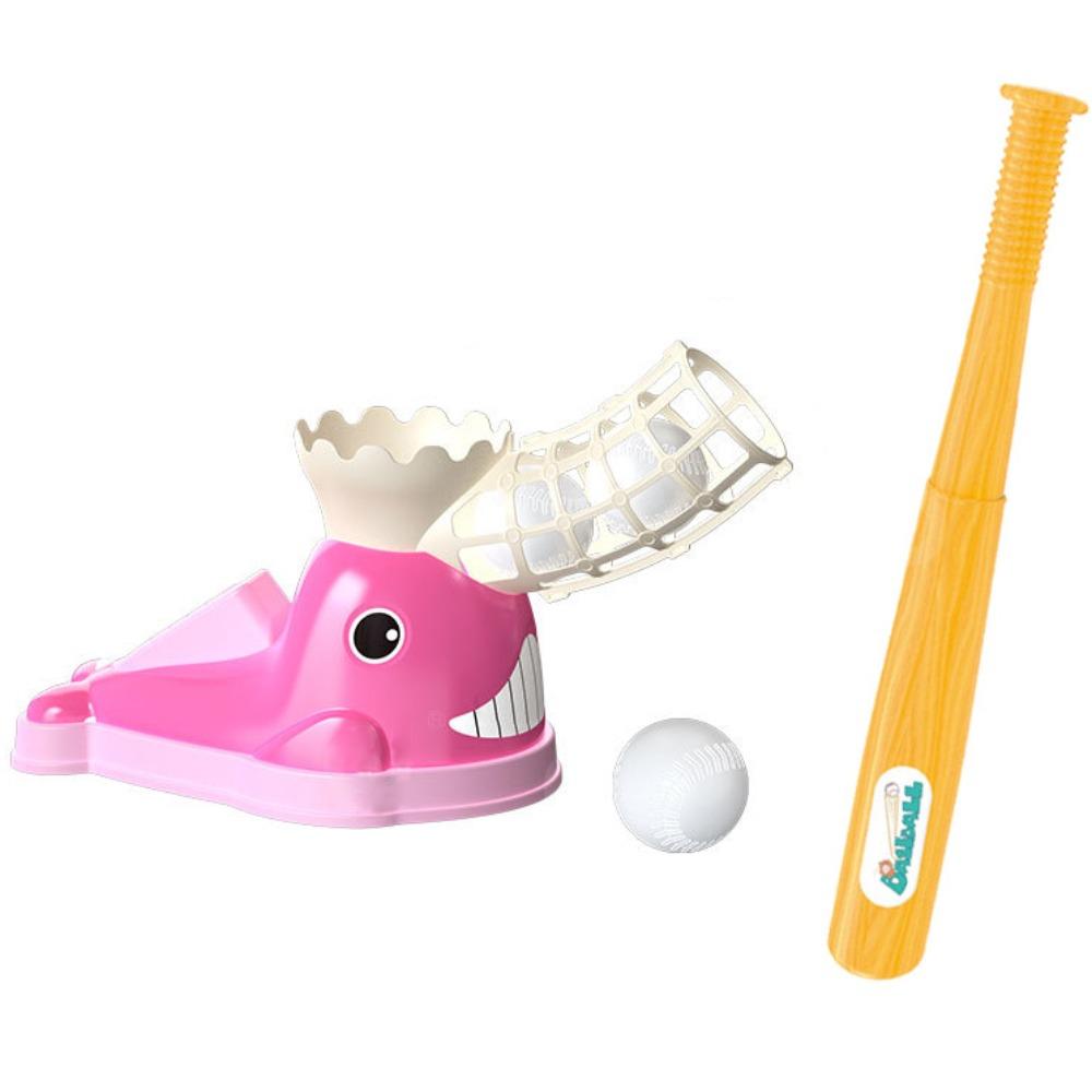 

1 комплект Спортивные игры Детский тренажер для бейсбола Игрушка Кит Бейсбольная питчинговая машина Для помещений и улицы розовый