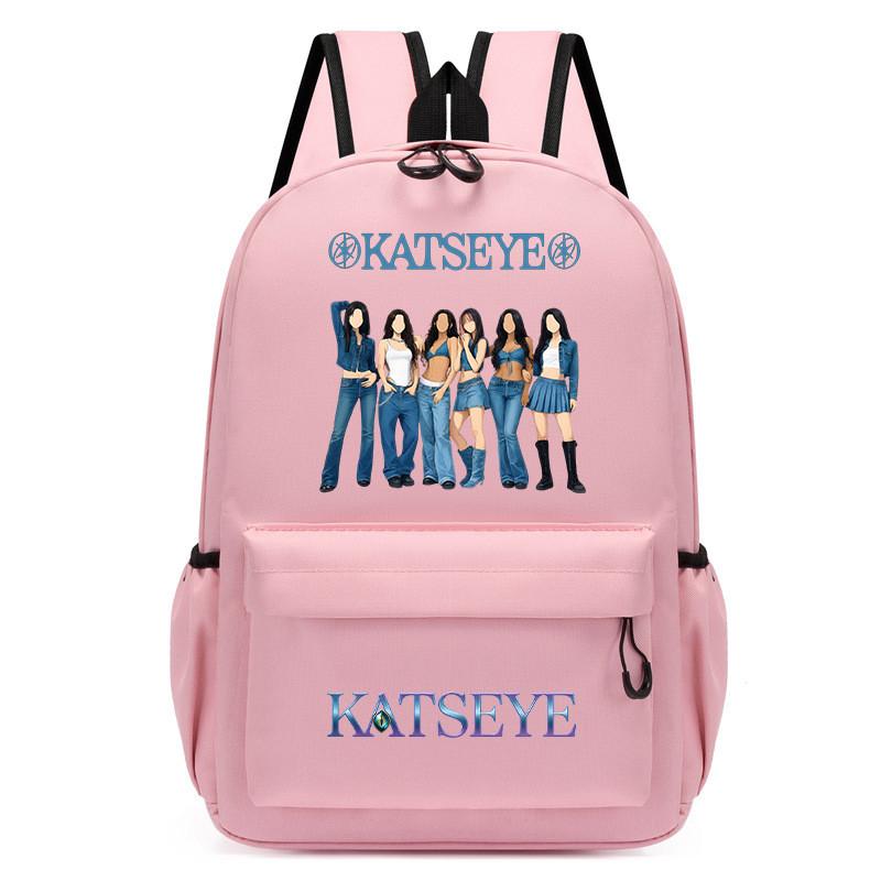 60123-4 KATSEYE Mochila Estampada Impermeable Escolar Para Niños