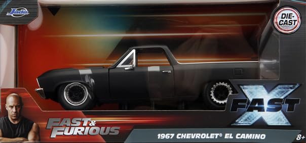 Kyosho Jada Toys Fast Furious Series 10 1967 Chevy El Camino Black Finished Model JADA34413 & 1/24 F&F
