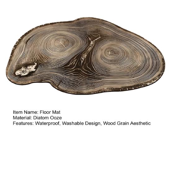 Fußmatte Wasserdicht Waschbar Schnelltrocknend Badematte Rutschfeste Rückseite Holzmaserung Stil Innen Eingangsmatte