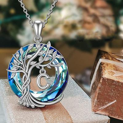 Dámský náhrdelník Galvanické pokovování Vysoký lesk odolný proti opotřebení Elegantní AZ přívěsek Tree of Life Dámský náhrdelník na dovolenou