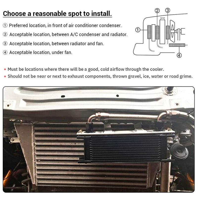 Car Universal British Style 10 Rows 15 Rows Radiator New Condition Engine Oil Cooler Kit Oil Radiator AN10