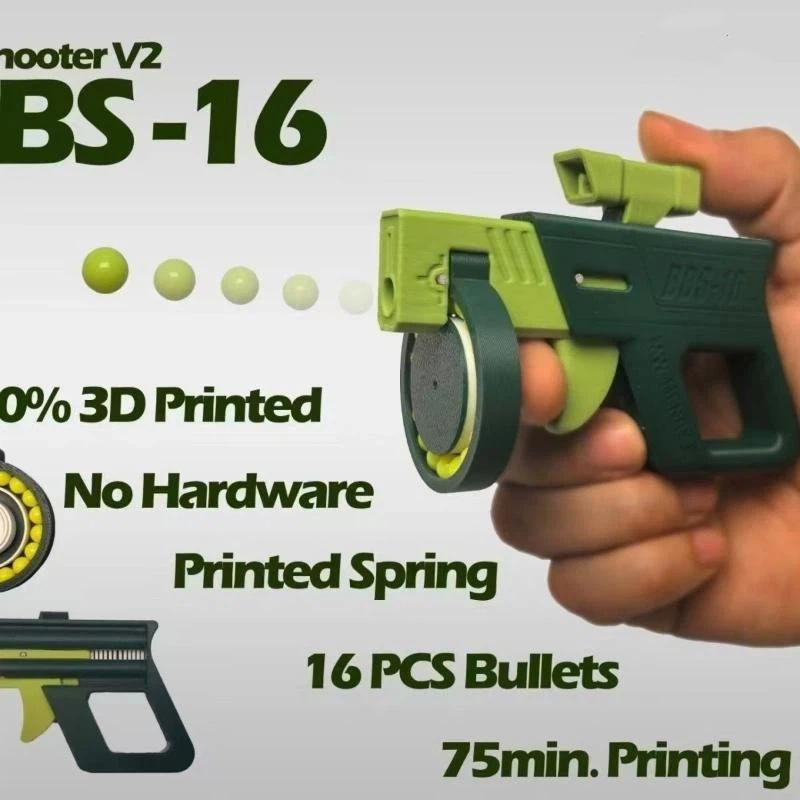1 Set New Model 3D Printed Abs Mini Toy Blaster Spring Perfect For Kids Outdoor Play Family Gathering