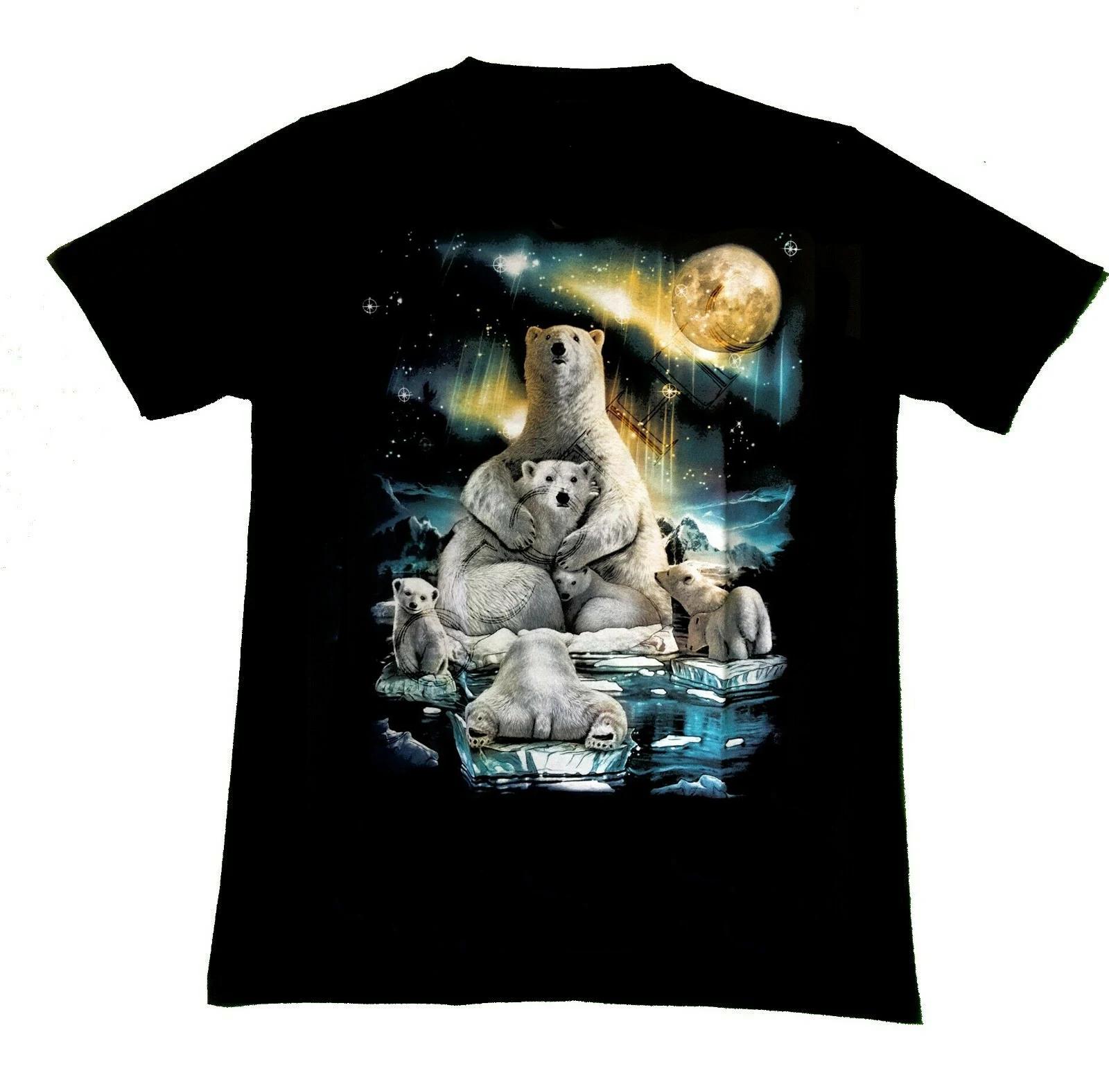 

Moon Iceberg Sky Baby Bear Polar Bear Family TShirt 100 Cotton ONeck Summer Short Sleeve Casual Mens Tshirt Size S3XL S