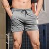 Men Shorts Solid Color Design Regular Fit Casual Shorts with Pockets Elastic Drawstring Waist Quick Drying Gym Shorts
