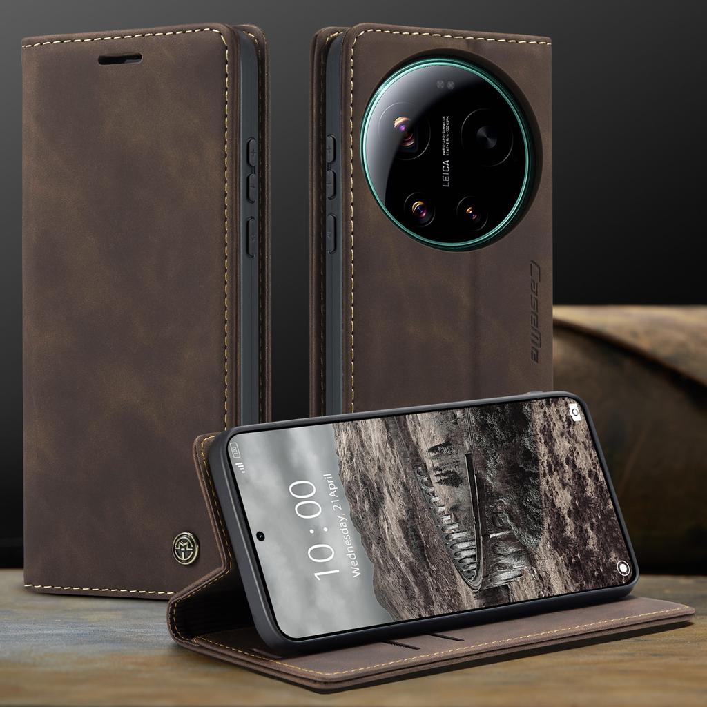CaseMe Luxus Retro Magnetischer Flip PU Leder Handyhülle für Xiaomi 17 17Ultra Brieftaschenabdeckung Handy Hülle Für Xiaomi 17 Ultra