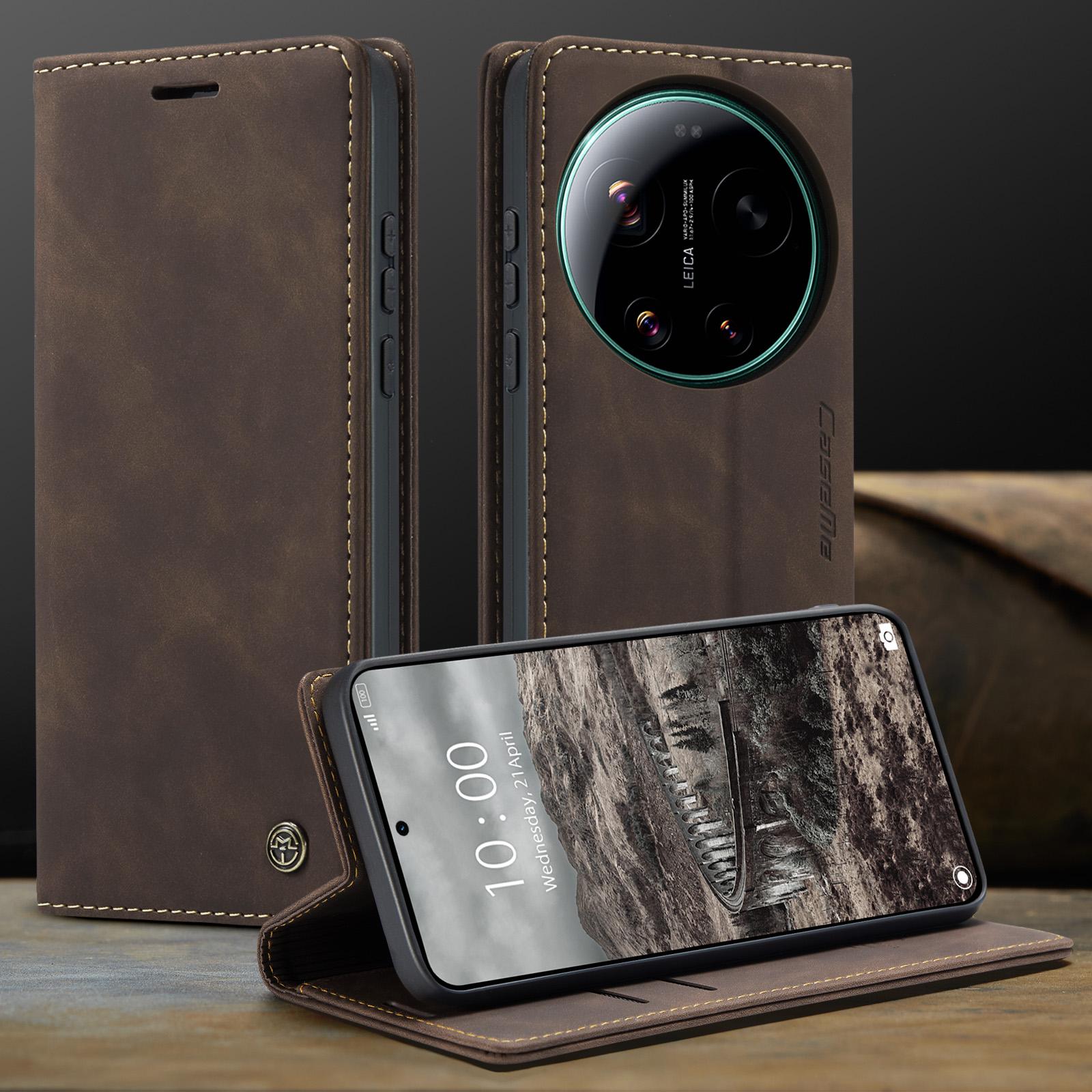 

CaseMe Luxury Retro Magnetic Flip PU Leather Phone Case for Xiaomi 17 17Ultra Wallet Cover Phone Coque For Xiaomi 17 Ultra Xiaomi 17 Ultra кавовий