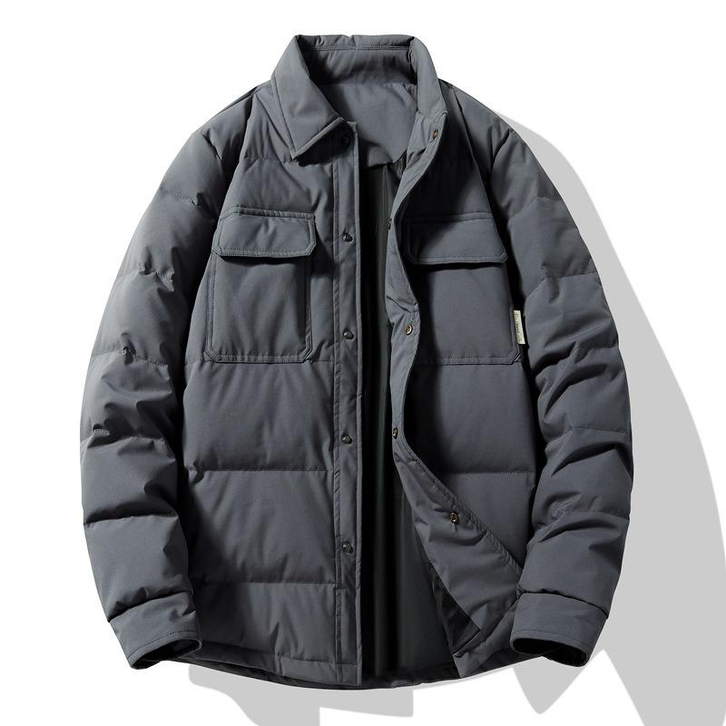 Warm Down Jacket Men's Lapel Dad Top Cold-resistant% White Duck Down Jacket