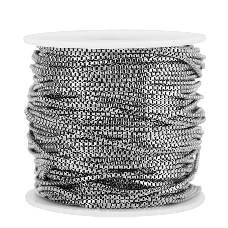 

2meters 1.5mm Box Chains Bracelet Never Fade PVD Stainless Steel Necklace Chains Bulk Lot for Diy Jewelry Making Accessories