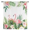 Flamingo Turtle Plant Flower Watercolor Modern Tulle Curtains For Living Room Bedroom Home Kitchen Window Sheer Curtains