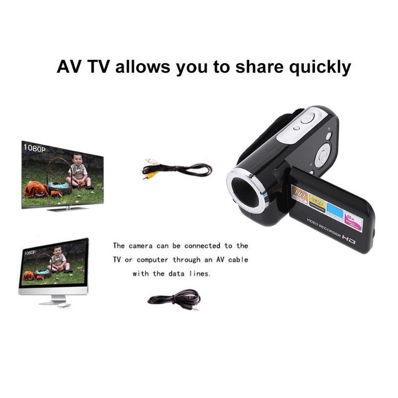 Mini kamera 1080P FHD 16MP 8X Zoom cyfrowy Ekran TFT LCD Rejestrator wideo Kamera DV Kamera