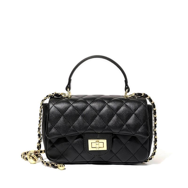 Genuine Leather Women's Bag New High End Women's Shoulder Bag Fashionable Small Fragrance Chain Bag Handbag Crossbody Bag