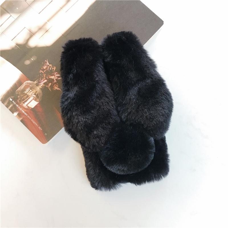 Mykt Plysj Furry Kanin Deksel For iPhone 16 13 14 15 11 12 ProMax 3D Kanin Varmt Pels Hår Deksel