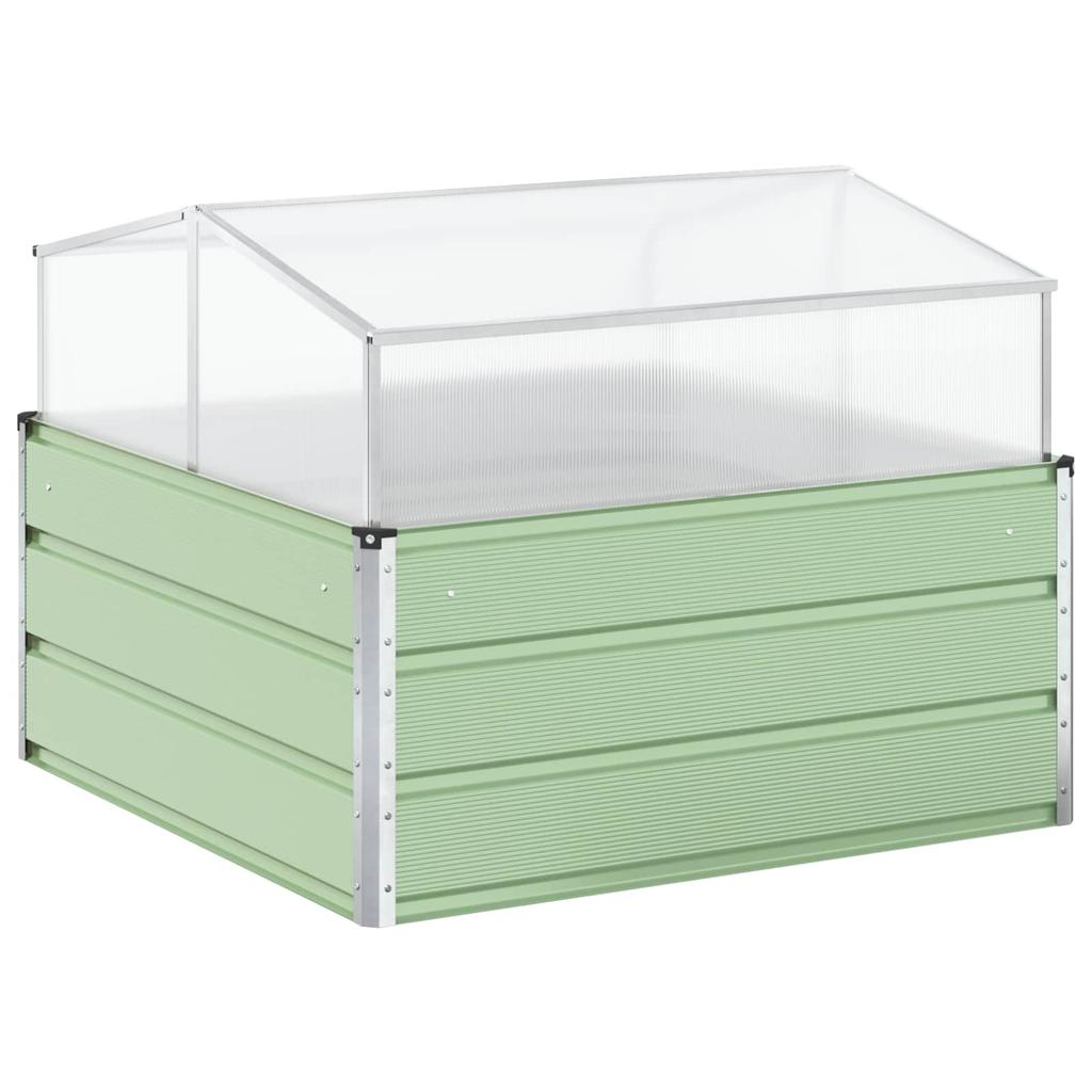 Planter Box Pastel Green 100 X 100 X 77 Cm Galvanized Steel