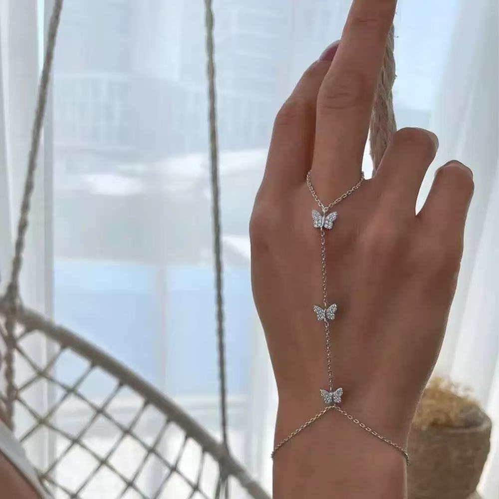 Bracciale Farfalla con Diamanti d'Acqua per Donna con Design Animale Galvanizzato Regalo per Anniversari