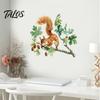 Watercolor Squirrel Stickers Wall Sticker, Cute Tree Branch Decal, Non Adhesive Window Film Forest Animal Mural Art for Living Room, Bedroom, Nursery