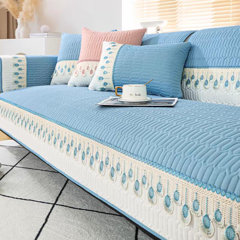 Универсальная подушка для дивана «Четыре сезона» с краем из стираного хлопка — фото 6