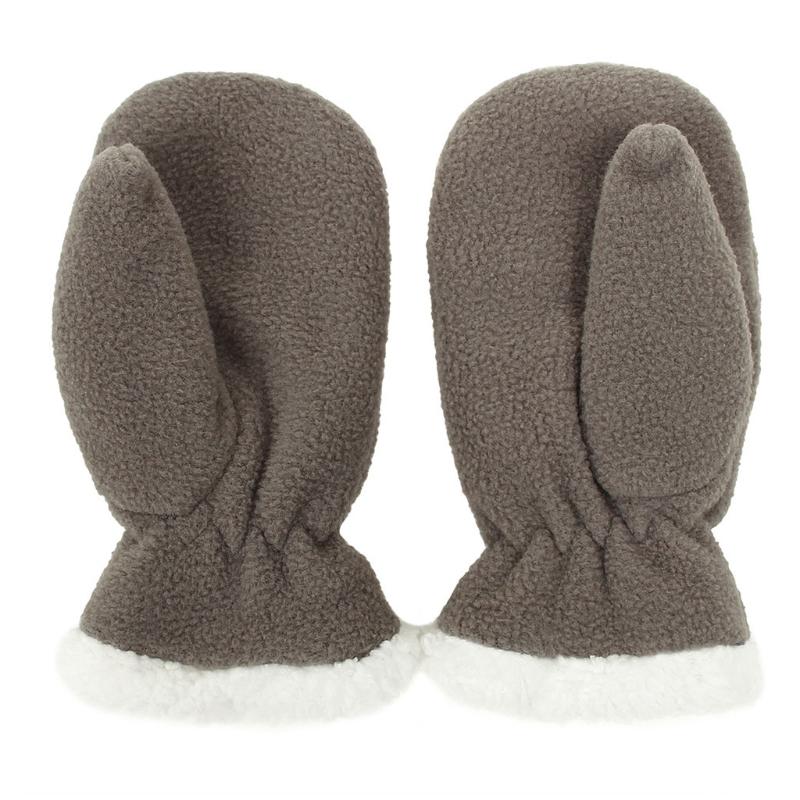 Solid Color Gloves Warm Full Finger Mitten Simple Winter Outdoor Gloves Fuzzy Plush Gloves for Boys Girls Multi Size