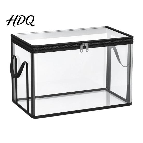 Portable Storage Bags Clear Clothes Bag with Lid And Reinforced Handles Moving Transparent Organizers Bags Waterproof Bedding Dorm Organizer