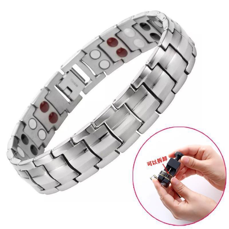 Cross Border Square Wide Version Magnetic Bracelet Men's Zinc Alloy Electroplating Suction Handmade Jewelry