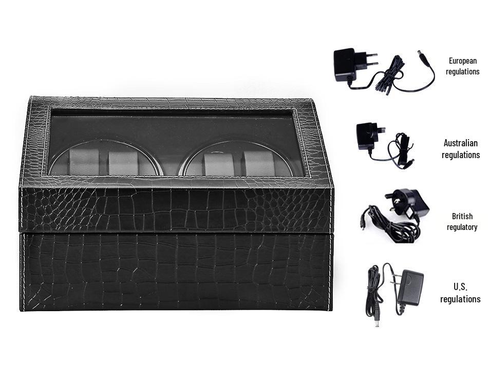 Luxury Leather Watch Winder & Storage Box for 4+6 Automatic Mechanical Watches, In Stock