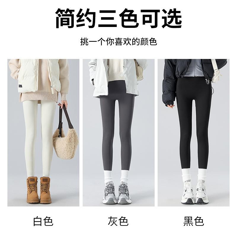 Snowflake Velvet Thickened No Embarrassment Line Shark Pants Women's Outer Leggings High Waist Belly Thin Autumn and Winter Thermal Pants