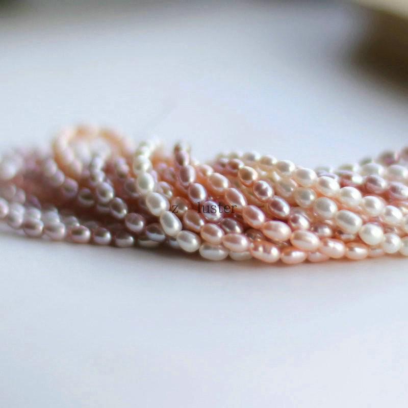 Natural Freshwater Pearl Seed Beads Strand: 3.5-3.8mm for Bracelets, Necklaces, Hairpins, Headdresses, and DIY Accessories.