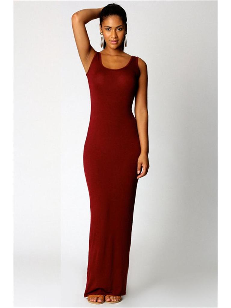 Solid Color Slim Fit Women's Long Vest Dress - Multi-size & Multi-color