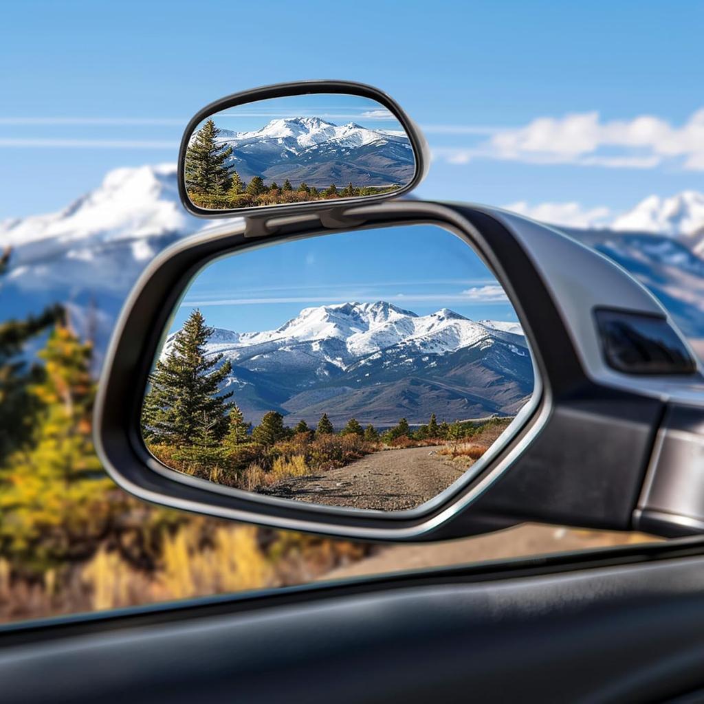 KEWAYO Car Auxiliary Mirror, Side Mirror, Auxiliary Mirror, Wide Angle, Enlarged Field of View,