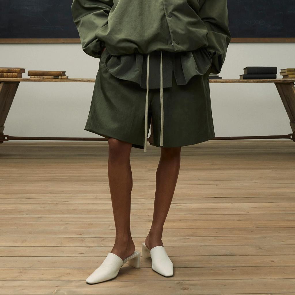 Fear of God Essentials Textured Nylon Soccer Short Olive Men Bottoms Green 160BT244445F