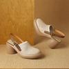Damen Vintage Hollow Chunky Plateau Sandalen Sommer Neu Weiche Dicke Sohle Schnallenschuhe Frau Mode Rutschfeste Strand Pantoletten Sandalen