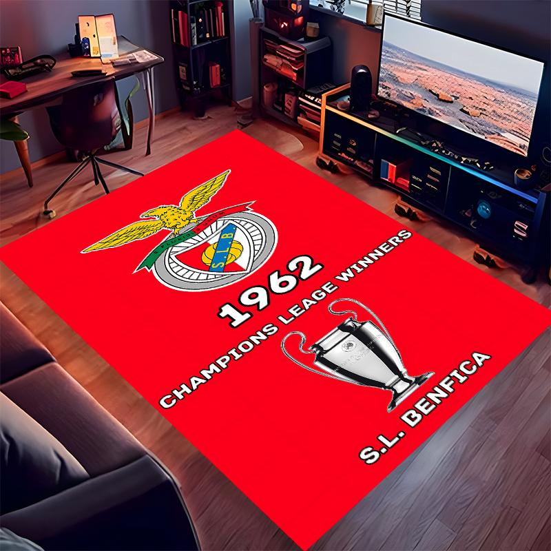 1pc Sport Lisboa e Benfica Print Area Rug - Soft,Washable Non-Slip Indoor Mat for Office Chairs,Living Room,Home Office Decorative Rug