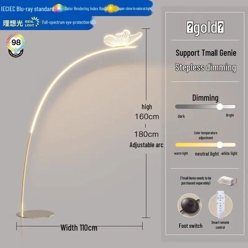 Minimalist Butterfly Floor Lamp: Designer Living Room Piano Light, Eye-Care Bedroom Ambiance, Creative Bedside Feature