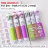 Languo 120/10 Colors Ballpoint Pen 0.8mm Soft Grip Press Multicolor Writing Pen for Art Drawing Marking Pen School Stationery