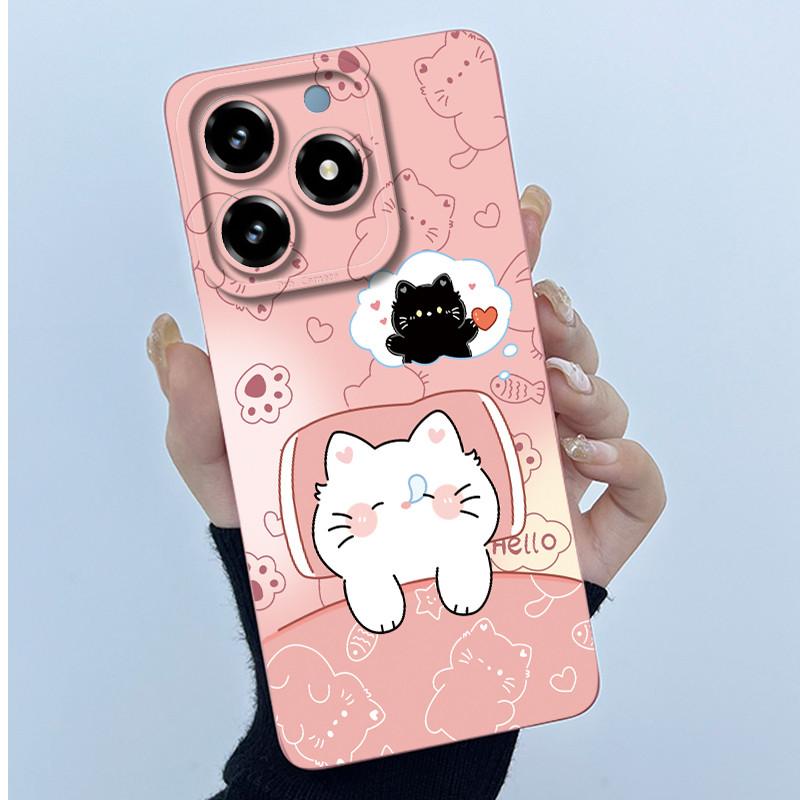 Case For Realme C61 C63 Cute Panda Sweet Girls Cats Silicone Soft Back Cover For Realme Narzo N63 2024 Bumper Protective Casing