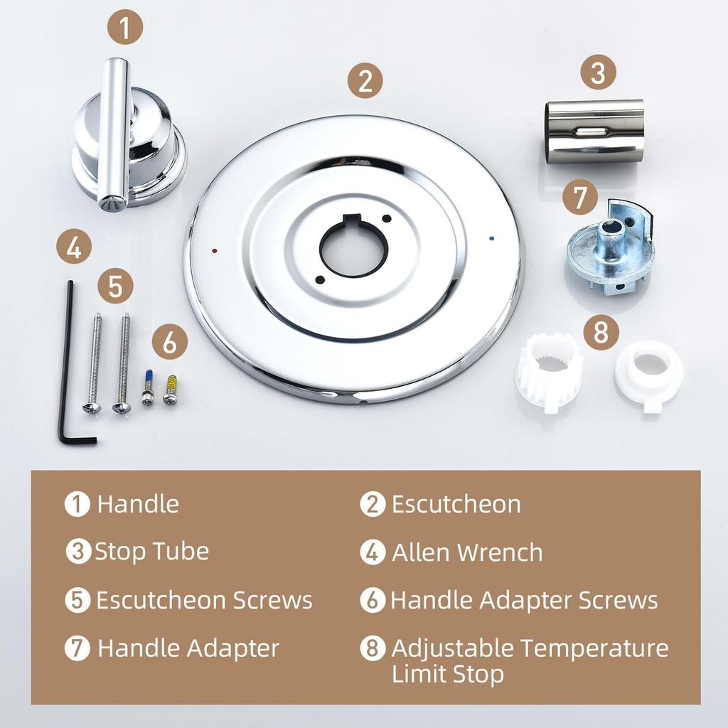 Replacement for Moen T2901 Gibson Posi-Temp Valve Trim Kit, Shower Lever Handle, Chrome